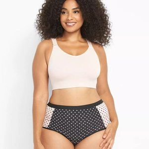 3/$20 - Lane Bryant Cacique 18/20 Cotton Full Brief Panties - Pink & Black Heart